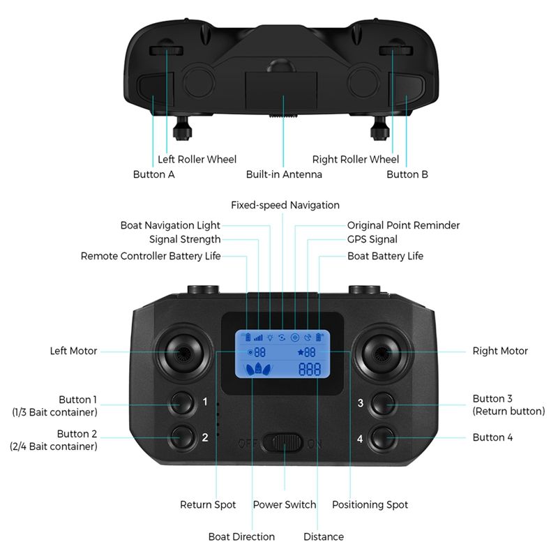 ABKQ-Fishing Bait Boat Remote  - Fishing Boat Gps 评论和价格