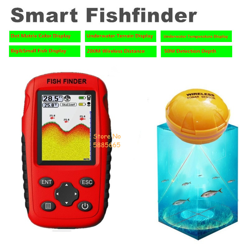 Smart Portable 50M Depth Sonar - Fishing Boat Depth Finder 评论和价格