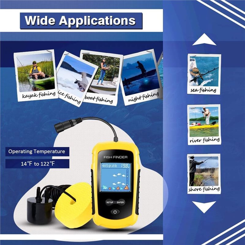 ABUE-Kayak Portable Fish Depth - Fishing Boat Depth Finder 评论和价格