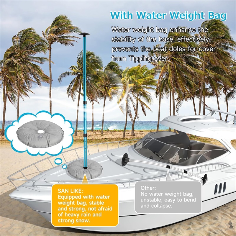 Boat Cover Support Poles Adjus - Fishing Boat Steering Wheel 评论和价格