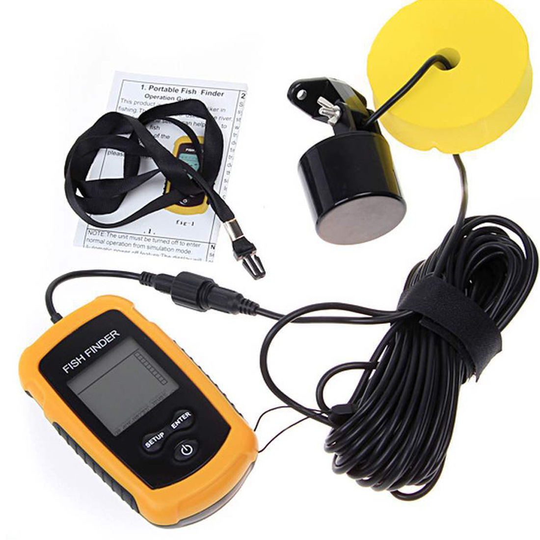 Alarm 100M Portable Sonar Fish - Fishing Boat Depth Finder 评论和价格