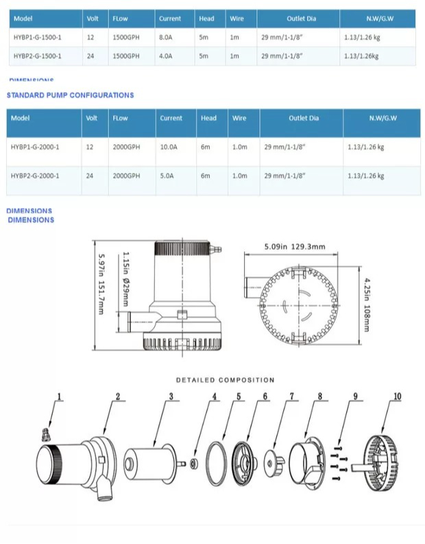Automatic Submersible Boat Bil - Fishing Boat Bilge Pump 评论和价格