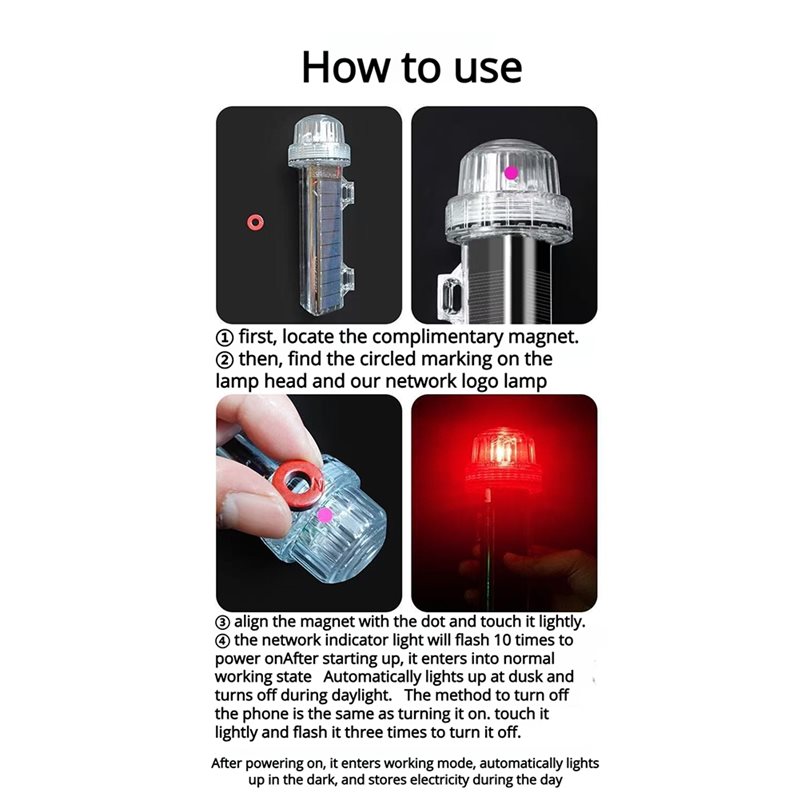Solar Powered LED Marine Signa - Fishing Boat Navigation Light 评论和价格