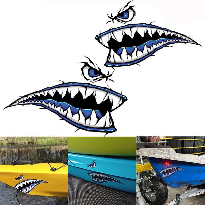 2PCS Shark Teeth Mouth Boat St - Fishing Boat Paddle 评论和价格