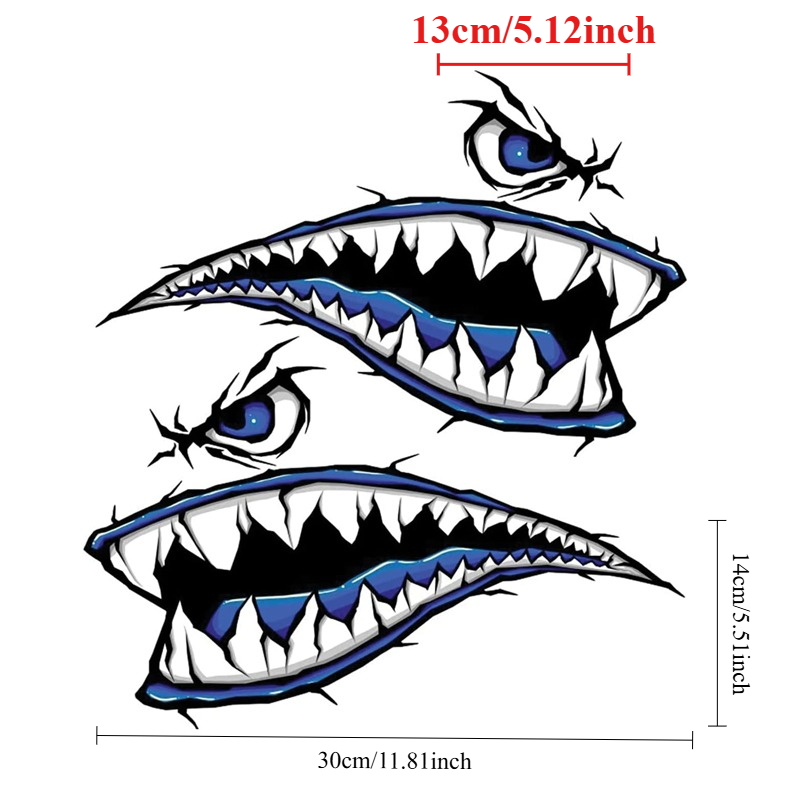 2PCS Shark Teeth Mouth Boat St - Fishing Boat Paddle 评论和价格