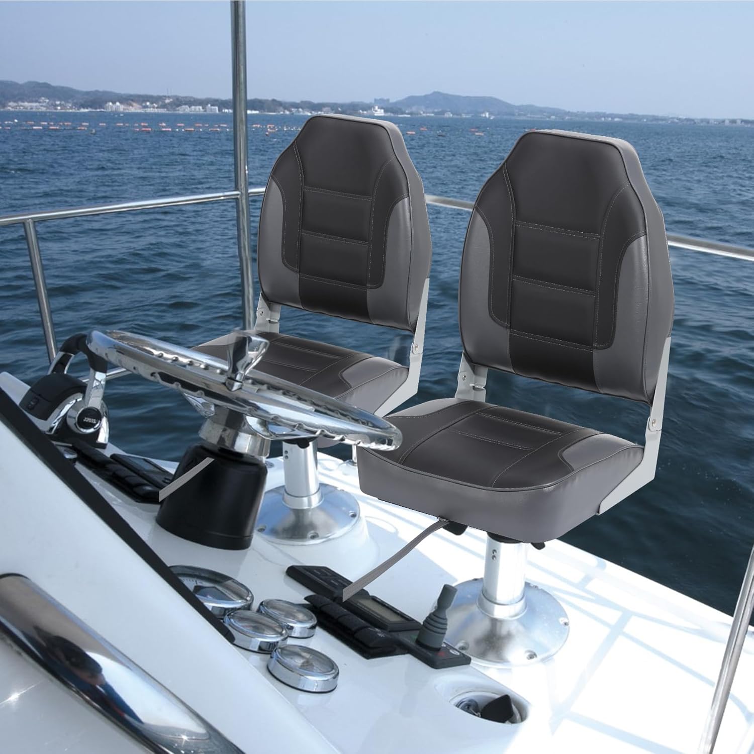 2 Pack Folding Boat Seats, Hig - Fishing Boat Seat 评论和价格