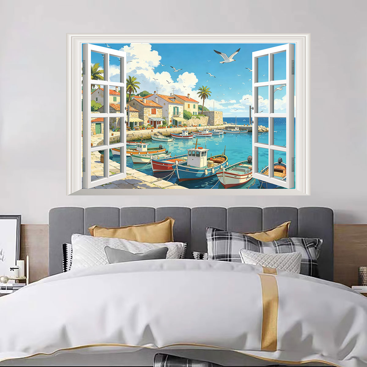 PVC self-adhesive window stick - Fishing Boat Cover 评论和价格